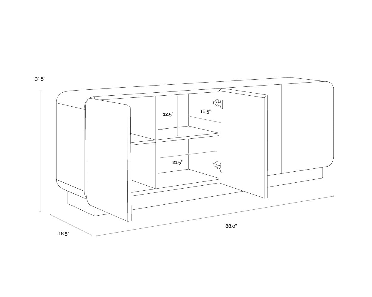 Fauni Sideboard FURNITURE - sideboard Sunpan