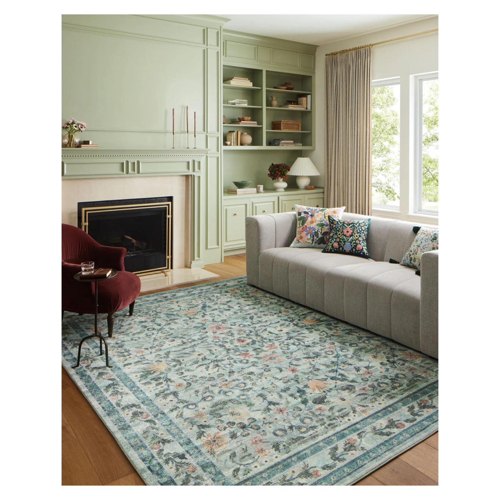 Rifle Paper Co. x Loloi Courtyard Eve Sage Rug 3-patterned rugs Loloi