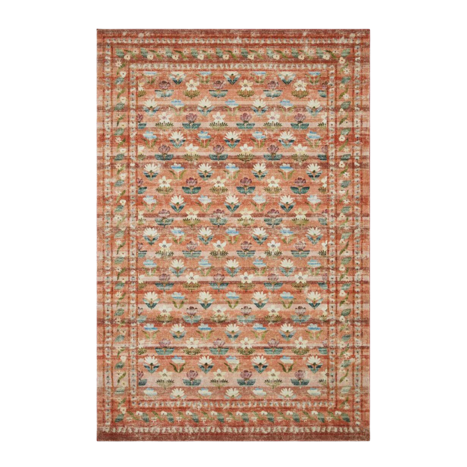 Rifle Paper Co. x Loloi Courtyard Hadley Terracotta Rug 3-patterned rugs Loloi