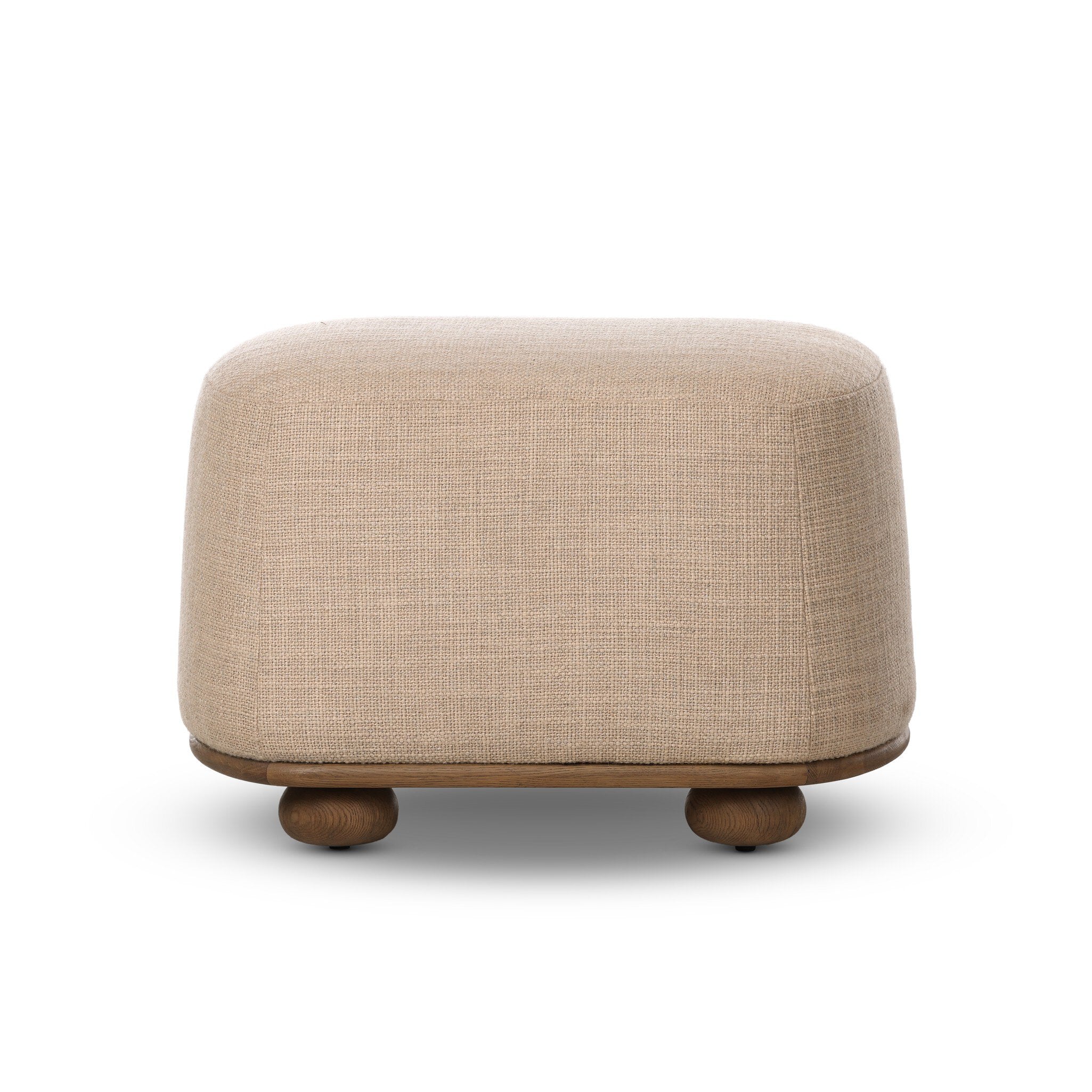 Bilbury Oval Ottoman FURNITURE - ottoman Four Hands Saxon Sand