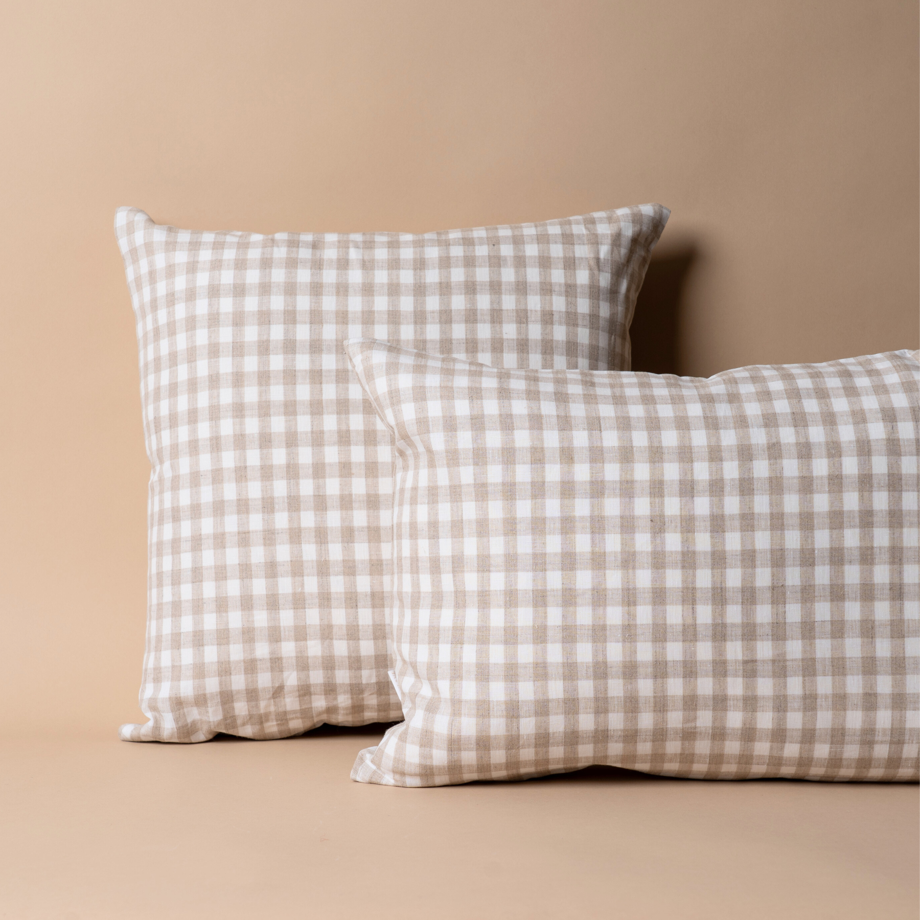 Gingham Linen Pillow Cover 1 - PILLOWS - linen - neutral Rug & Weave Pillows