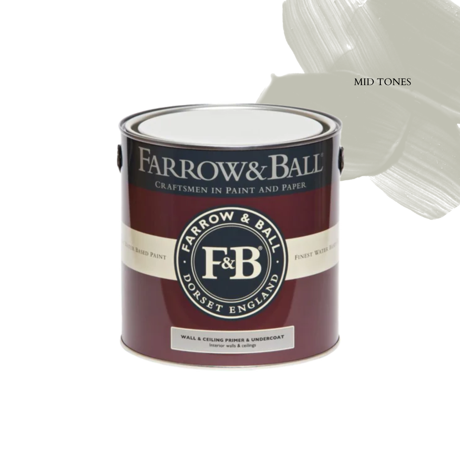OVERSTOCK PAINT - Farrow & Ball Wall/Ceiling Primer and Undercoat PAINT - in store Farrow & Ball Mid Tones - Gallon (3.74 L)