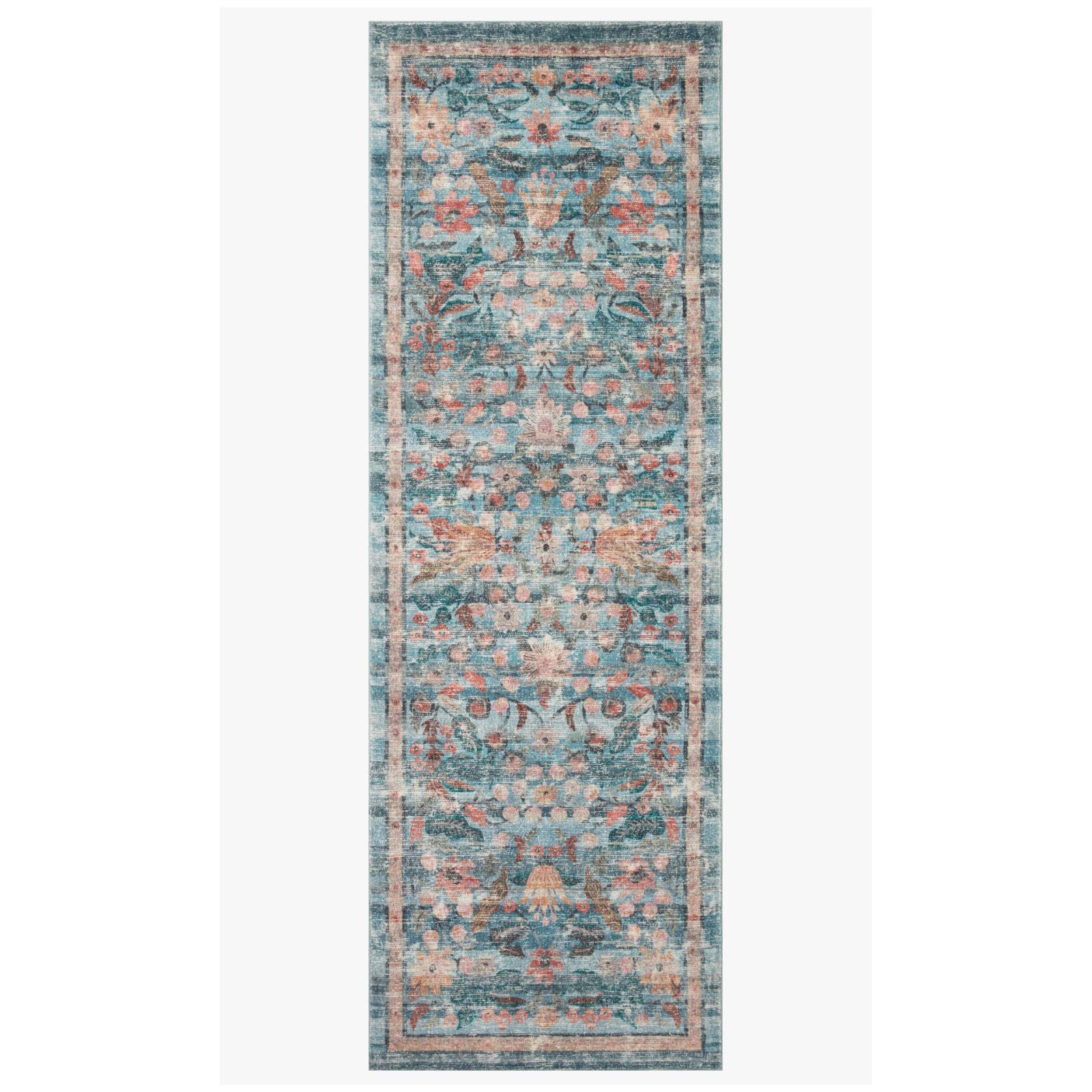 Rifle Paper Co. x Loloi Courtyard Eve Blue Rug 3-patterned rugs Loloi