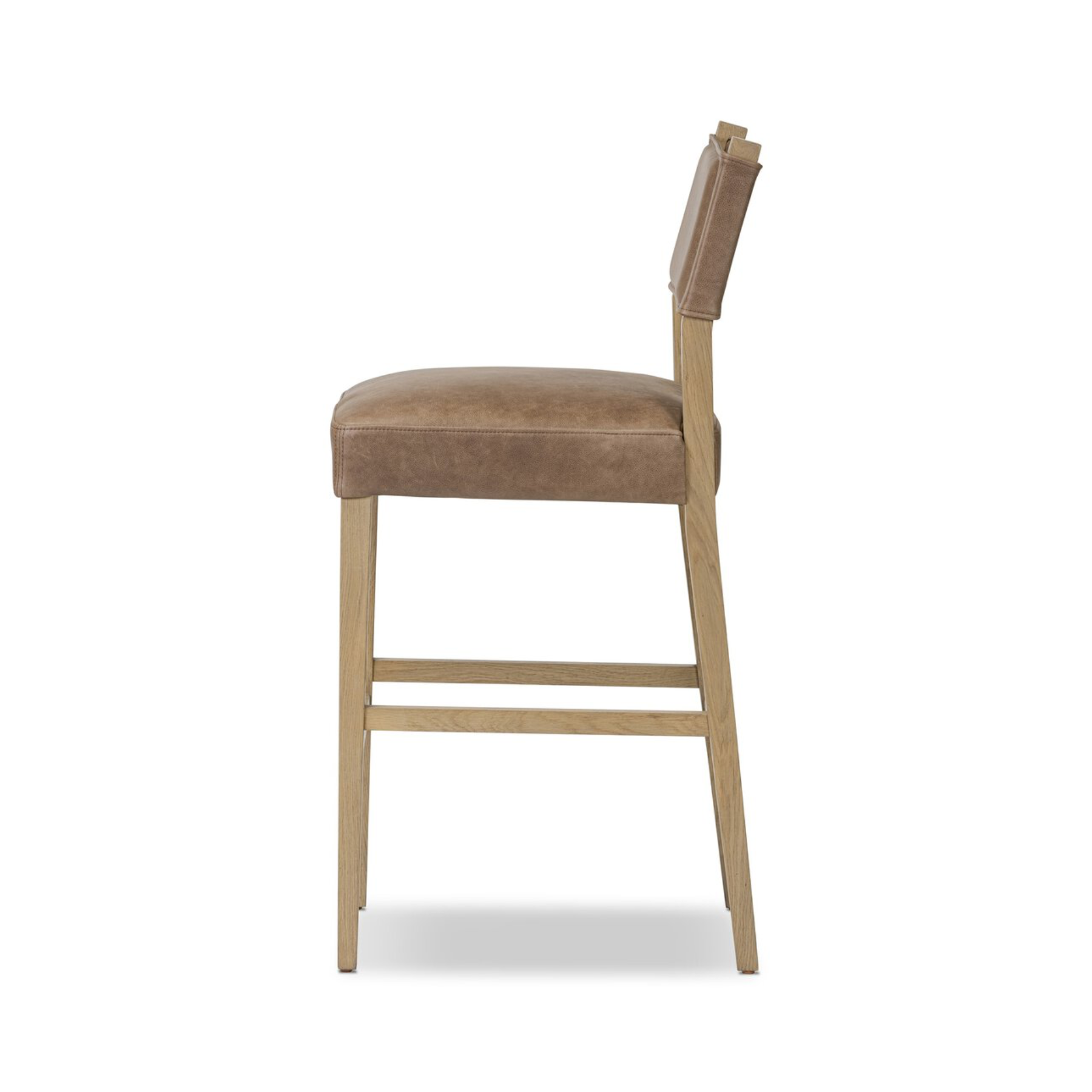 Ferris Bar Stool - Brown Leather 12 - a - FURNITURE - bar/counter stool Four Hands