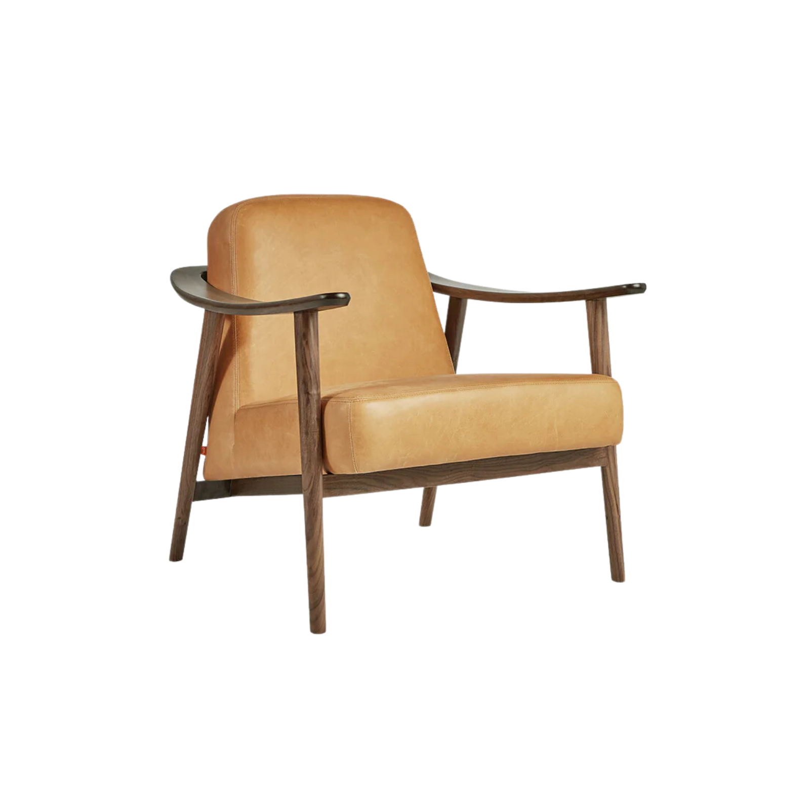 Gus* Modern Baltic Chair FURNITURE - lounge chair Gus Canyon Whiskey Leather Walnut