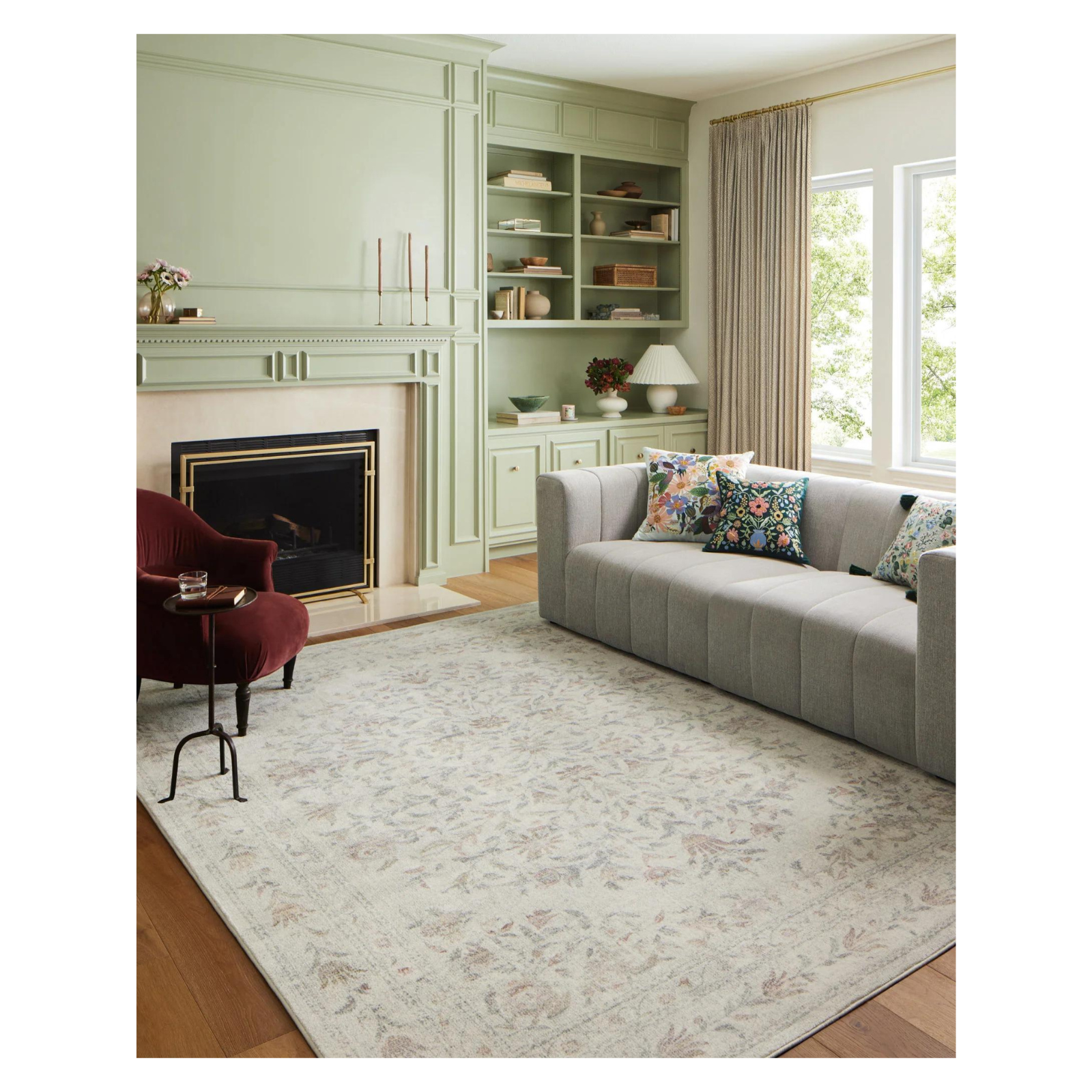 Rifle Paper Co. x Loloi Courtyard Lily Yellow / Multi Rug 3-patterned rugs Loloi