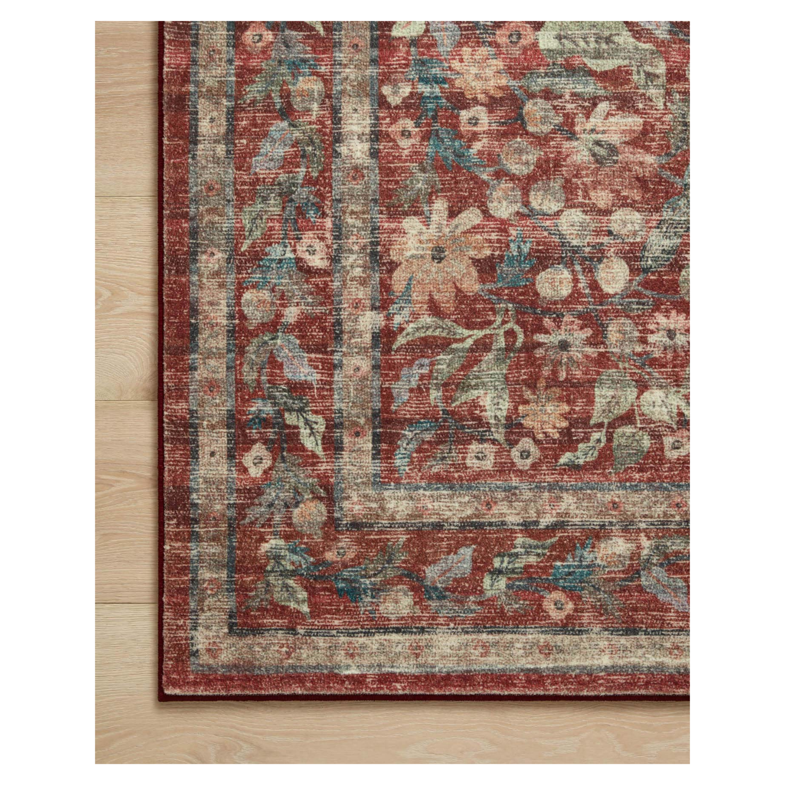Rifle Paper Co. x Loloi Courtyard Eve Crimson Rug 3-patterned rugs Loloi