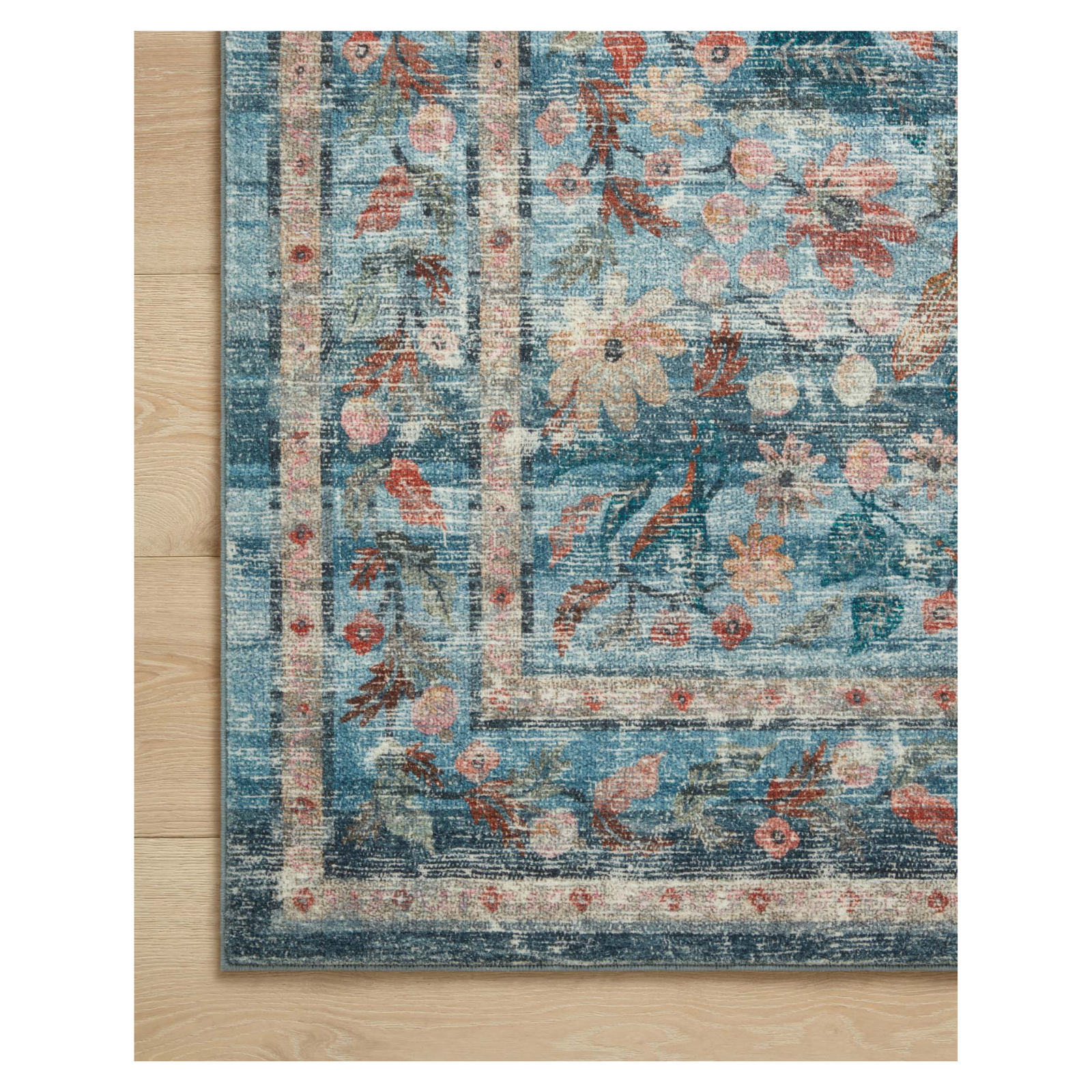 Rifle Paper Co. x Loloi Courtyard Eve Blue Rug 3-patterned rugs Loloi