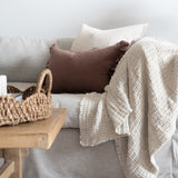 Cocoa Ruffle Pillow Cover 2 - PILLOWS - linen - warm Rug & Weave Pillows