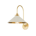 Clivedon Wall Sconce by Mark D. Sikes LIGHTING - sconce Hudson Valley Lighting Aged Brass Off White