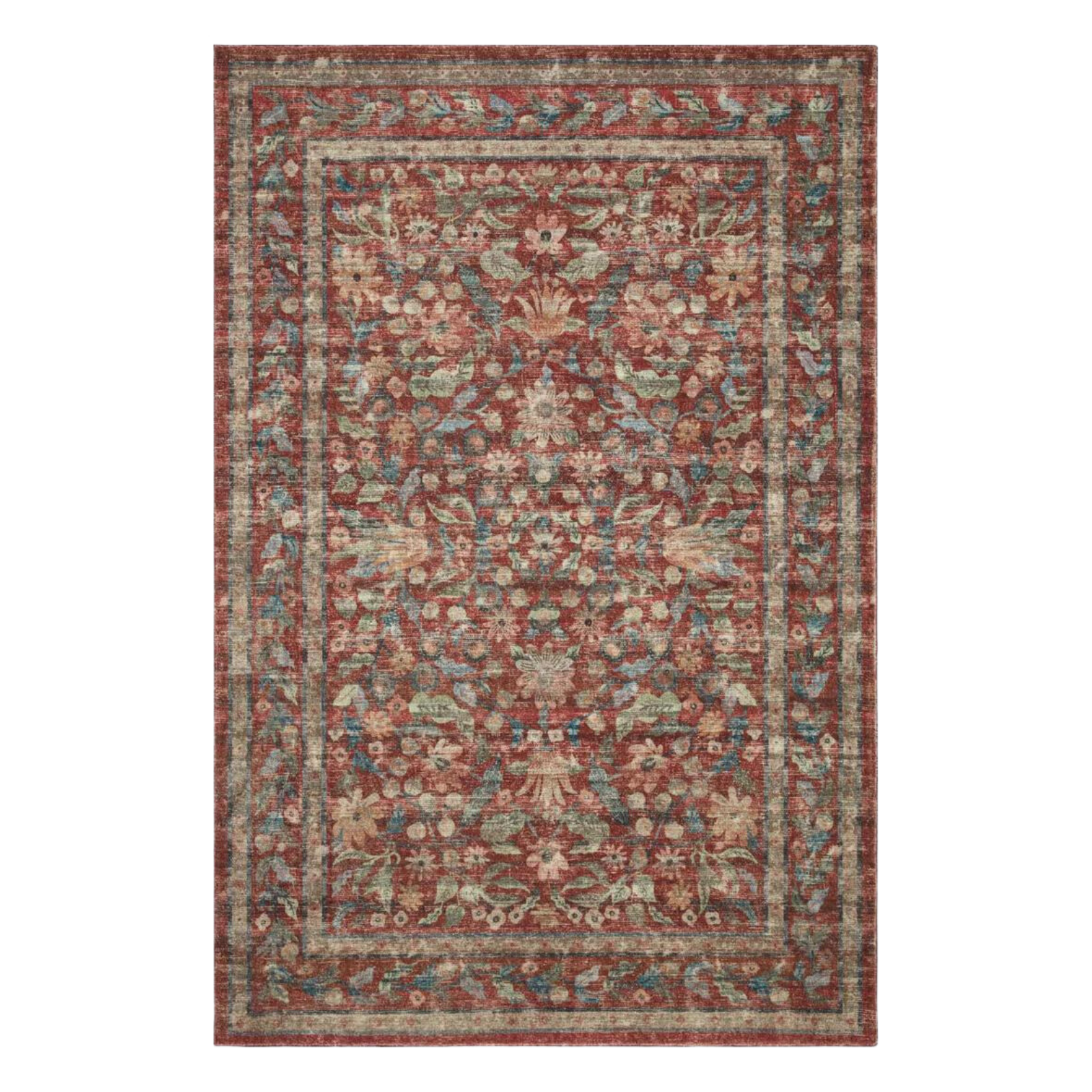 Rifle Paper Co. x Loloi Courtyard Eve Crimson Rug 3-patterned rugs Loloi