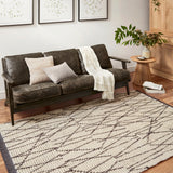 Chris Loves Julia x Loloi Alice Cream / Charcoal Crosshatch Rug RUGS - patterned Loloi