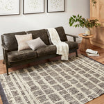 Chris Loves Julia x Loloi Alice Cream / Charcoal Etched Brick Rug RUGS - patterned Loloi