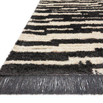 Chris Loves Julia x Loloi Alice Cream / Charcoal Stripes Rug RUGS - patterned Loloi