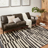 Chris Loves Julia x Loloi Alice Cream / Charcoal Stripes Rug RUGS - patterned Loloi