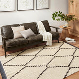 Chris Loves Julia x Loloi Alice Cream / Charcoal Diamond Rug RUGS - patterned Loloi
