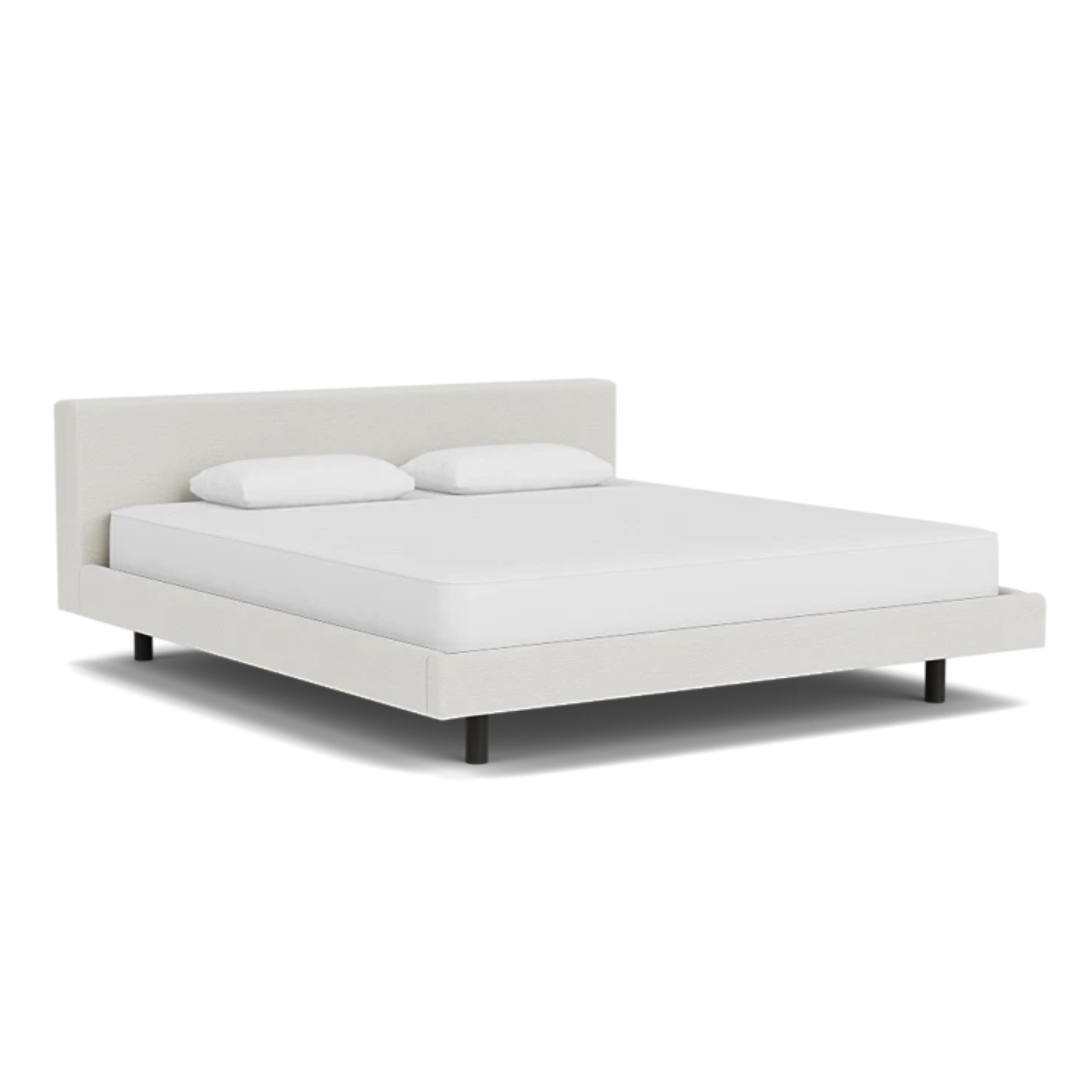 Custom Fabric Bento King Bed - Black Ash Leg 1 - d - FURNITURE - Custom Beds EQ3 Arctic Snow