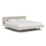 EQ3 Custom Fabric Bento King Bed - Walnut Leg 1 - d - FURNITURE - Custom Beds EQ3 Ava Cloud
