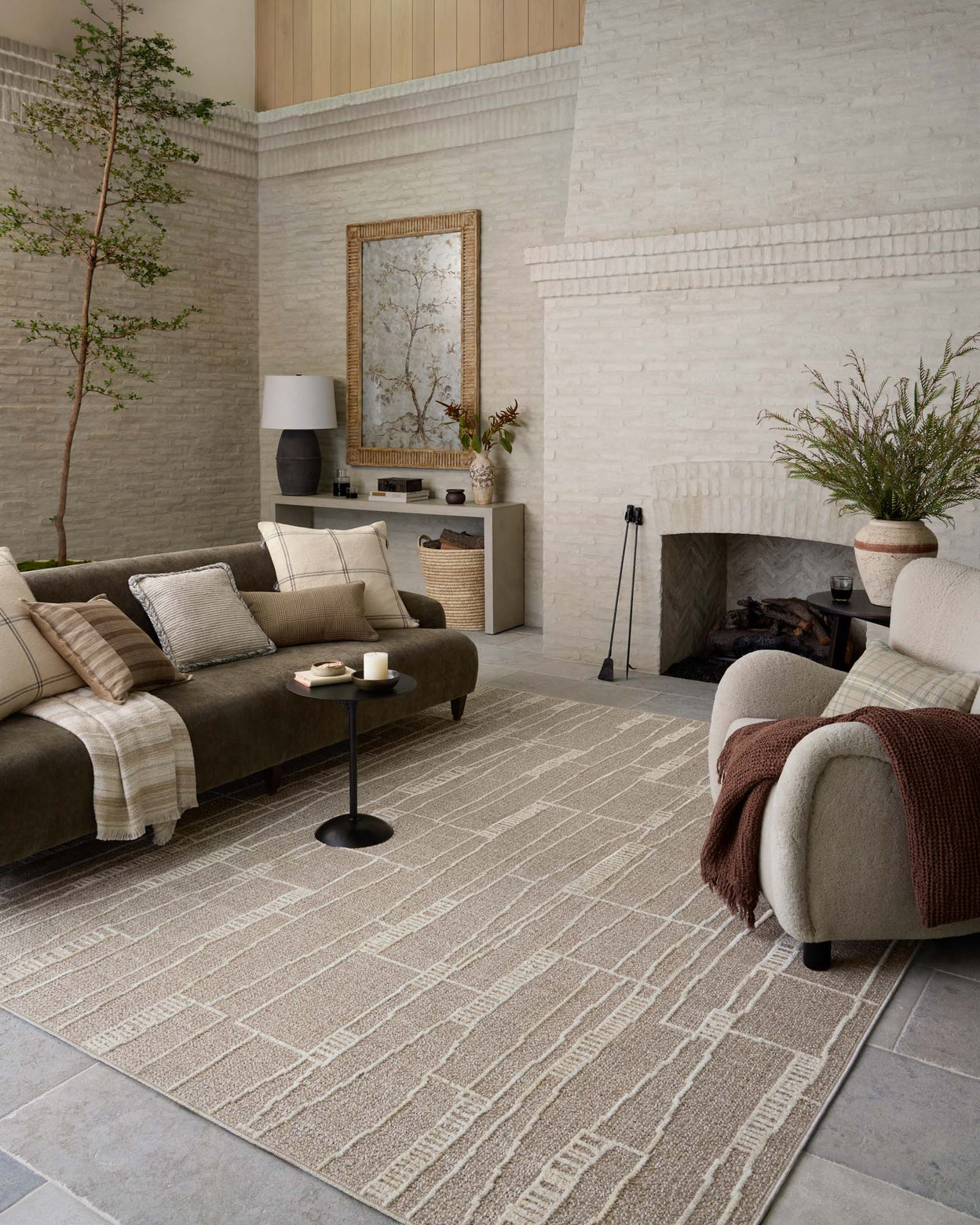 Amber Lewis x Loloi Bexley Mushroom / Natural Rug RUGS - synthetic Loloi