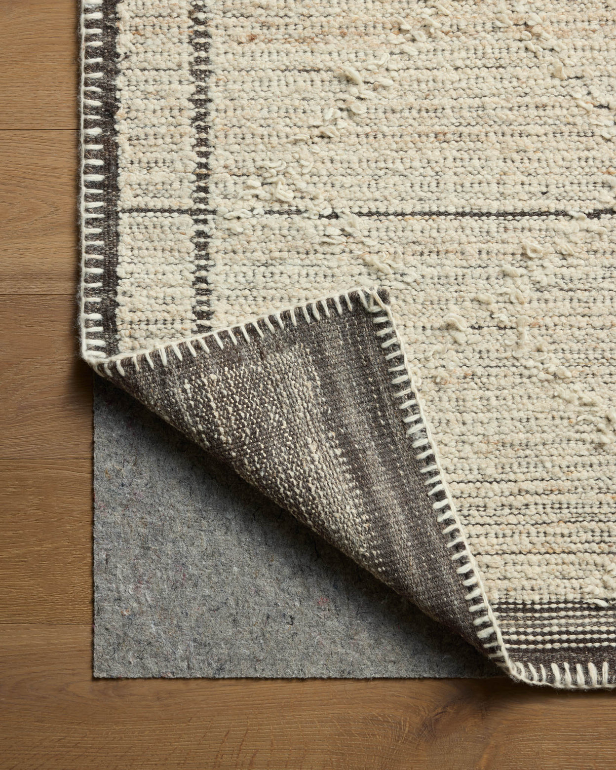 Amber Lewis x Loloi Bowie Ivory / Mocha Rug RUGS - wool Loloi