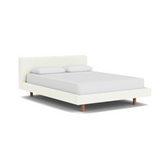 Custom Fabric Bento Queen Bed - Walnut Leg 1 - d - FURNITURE - Custom Beds EQ3 Boucle Cream