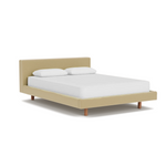Custom Fabric Bento Queen Bed - Walnut Leg 1 - d - FURNITURE - Custom Beds EQ3 Ceder Yellow