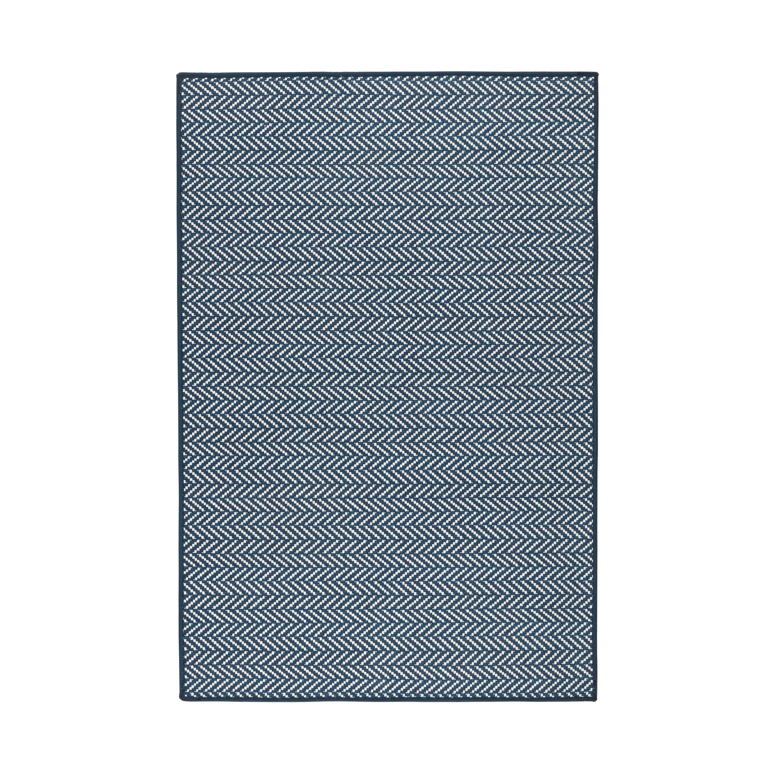 Herringbone Machine Washable Rug swedish blue RUGS - washable Dash & Albert Navy 2' x 3'
