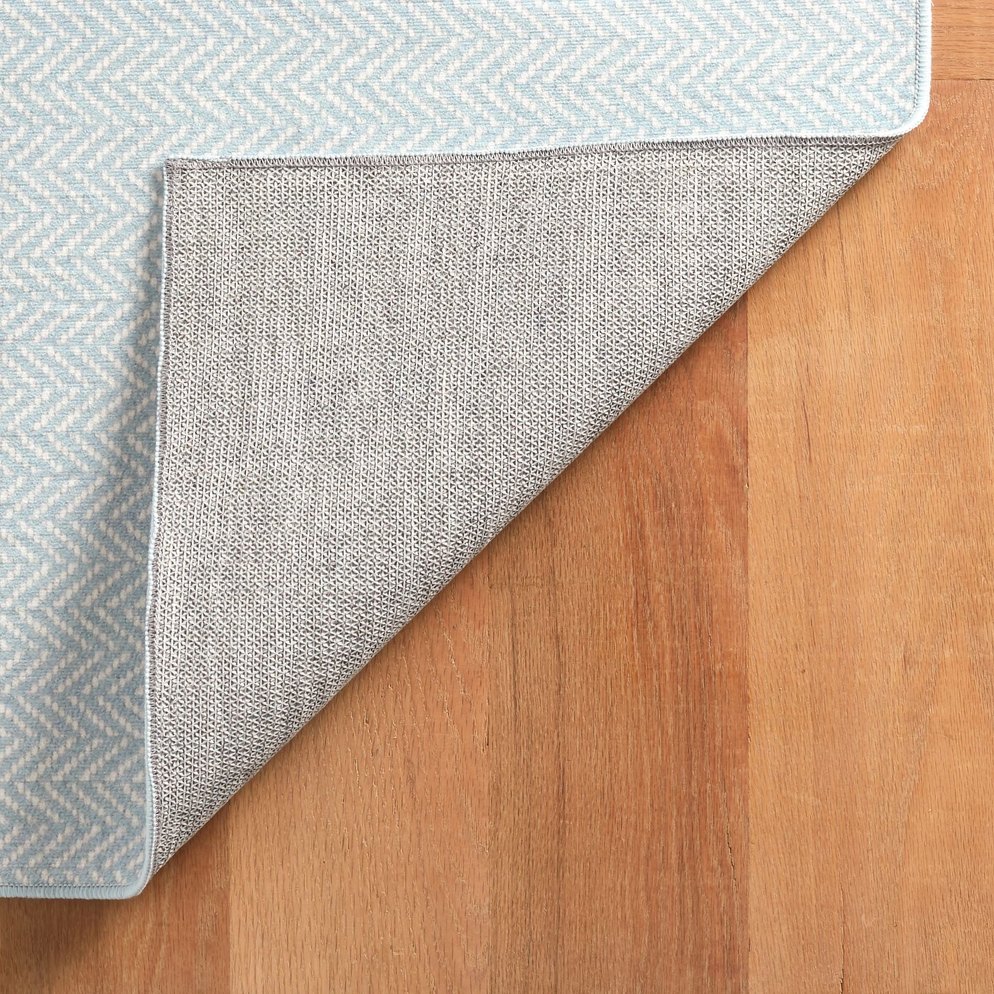 Herringbone Machine Washable Rug swedish blue RUGS - washable Dash & Albert