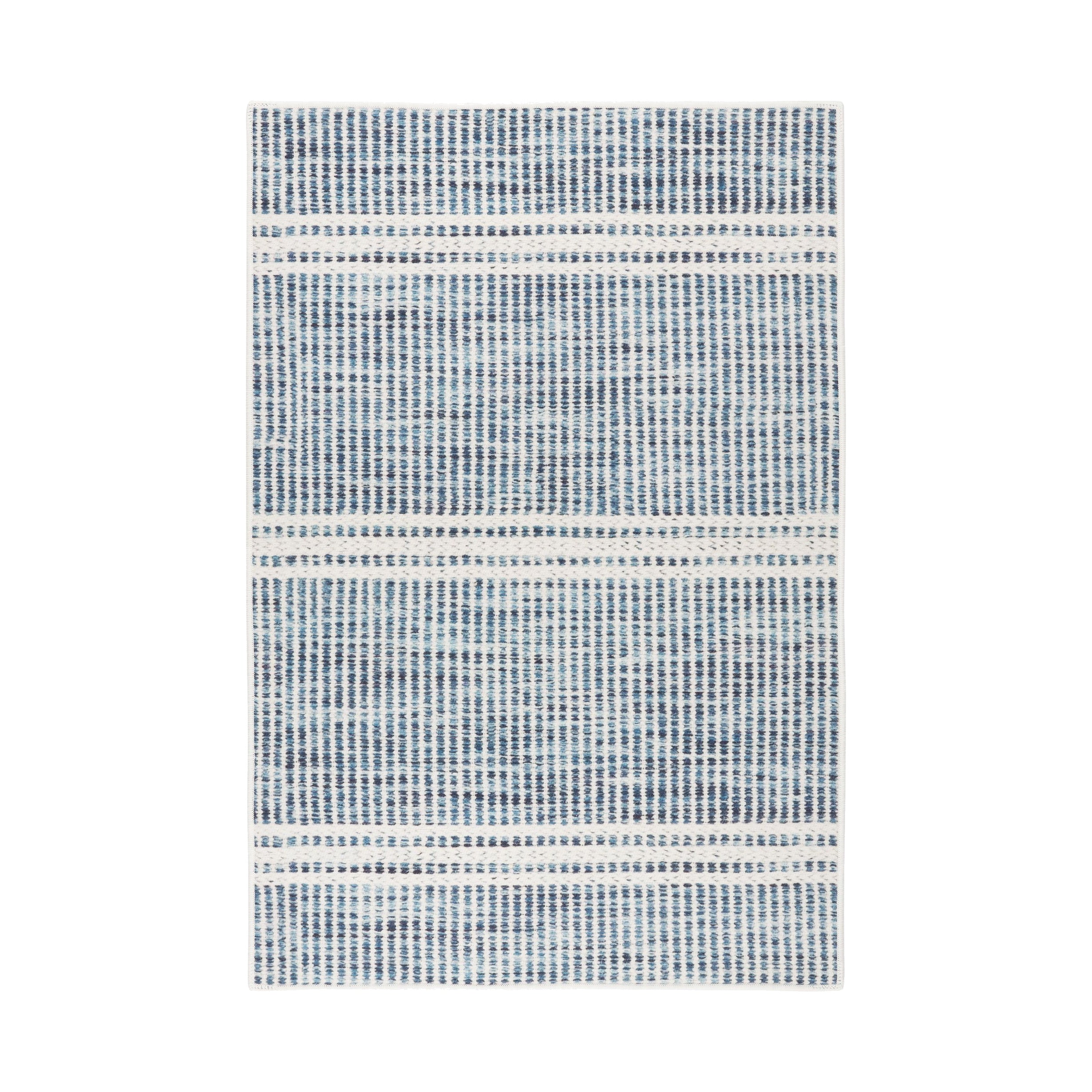 Malta Machine Washable Rug Rugs-washable Dash & Albert Blue 2' x 3'