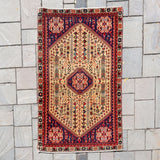3' x 4'10" Antique Qashqai Rug RUGS - vintage Rug & Weave Rugs