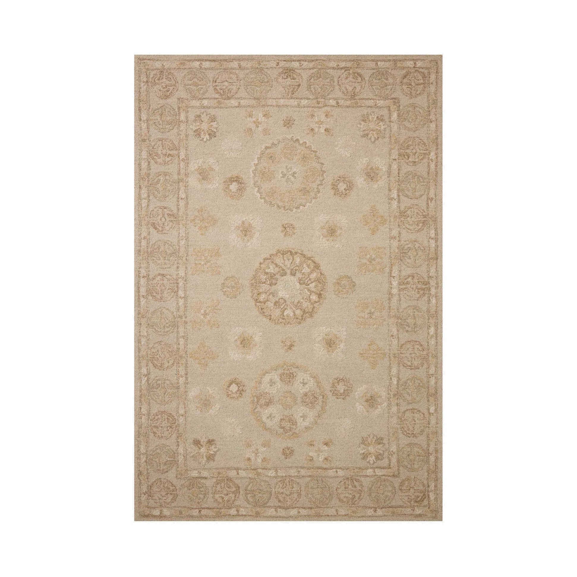 Chris Loves Julia x Loloi Dorothea Dove / Natural Rug RUGS - wool Loloi