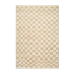 Damian Beige Checkered Rug 0-RUGS - wool Surya