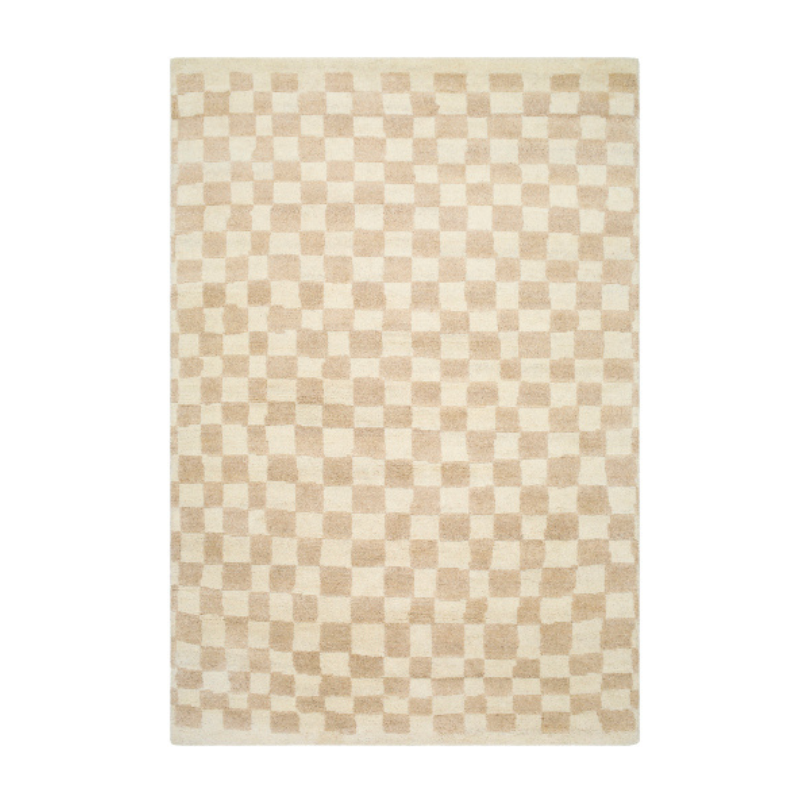 Damian Beige Checkered Rug 0-RUGS - wool Surya
