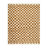 Damian Camel Checkered Rug 0-RUGS - wool Surya