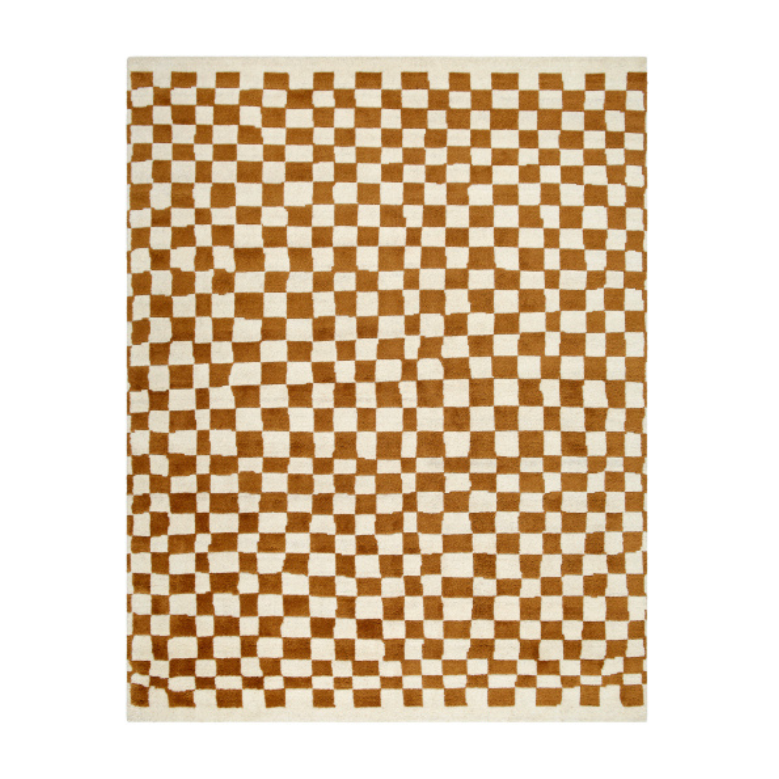 Damian Camel Checkered Rug 0-RUGS - wool Surya