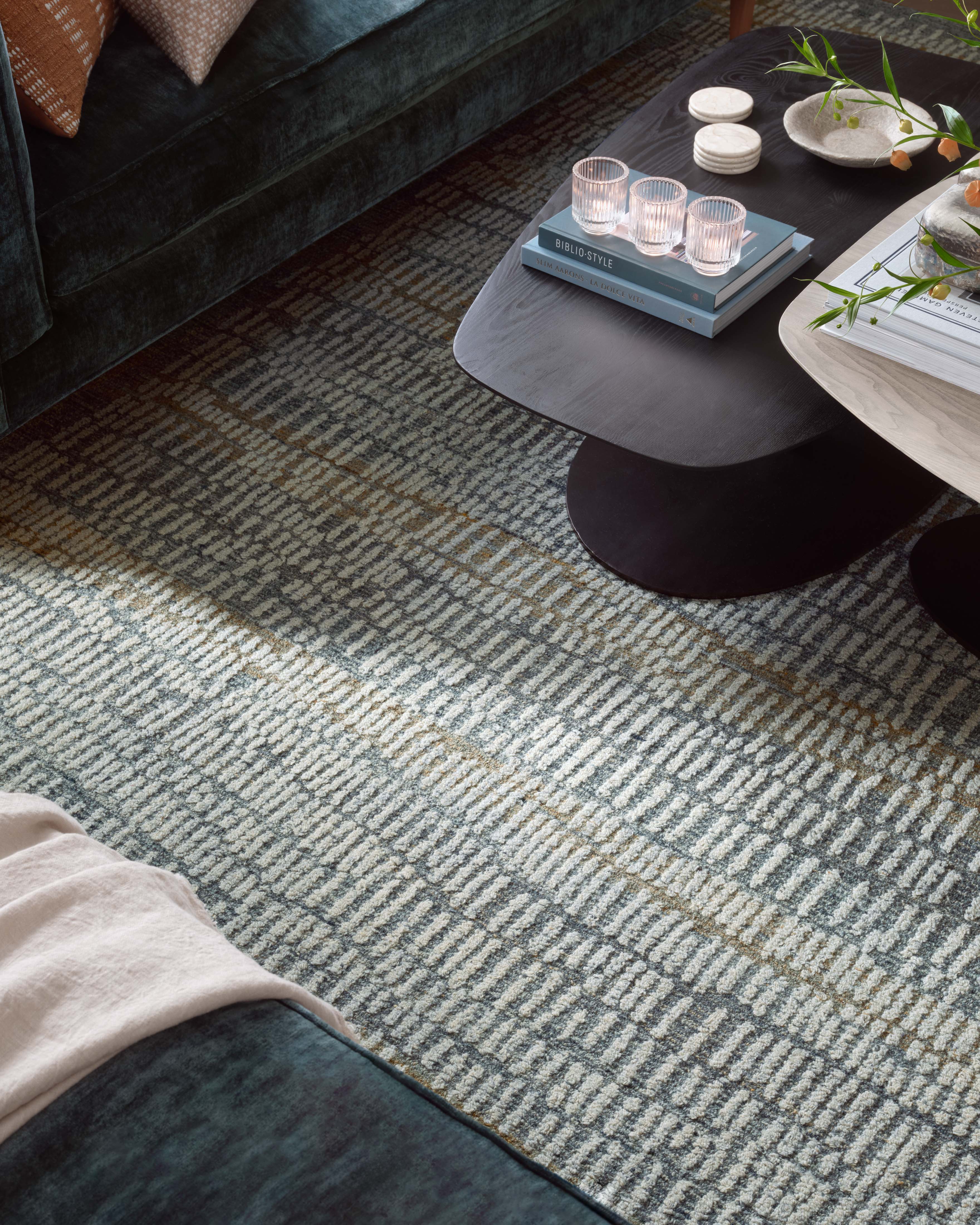 Loloi Elias Ocean / Oatmeal Rug 1- RUGS - wool Loloi