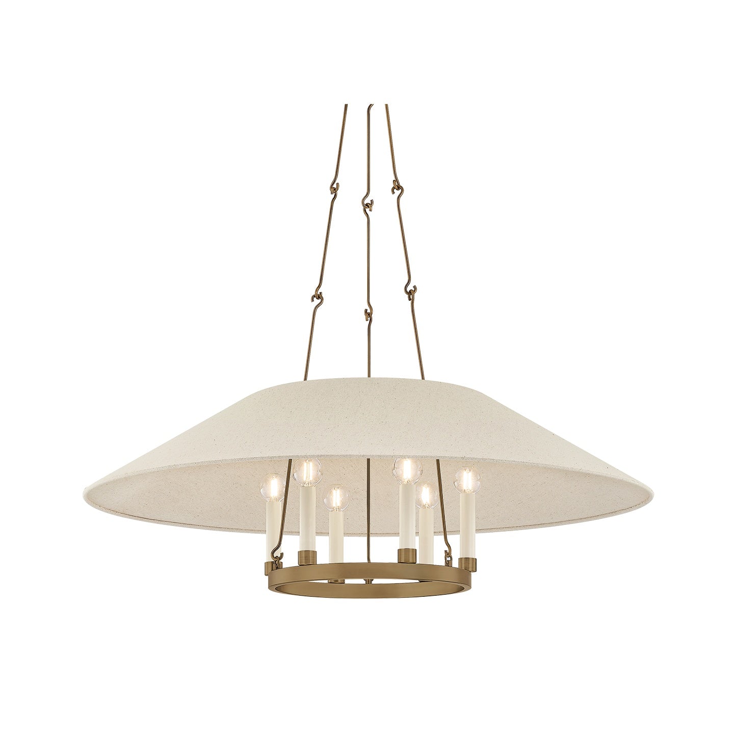 Archive Chandelier By Lauren Liess LIGHTING - pendant Hudson Valley Lighting 6-light Brass