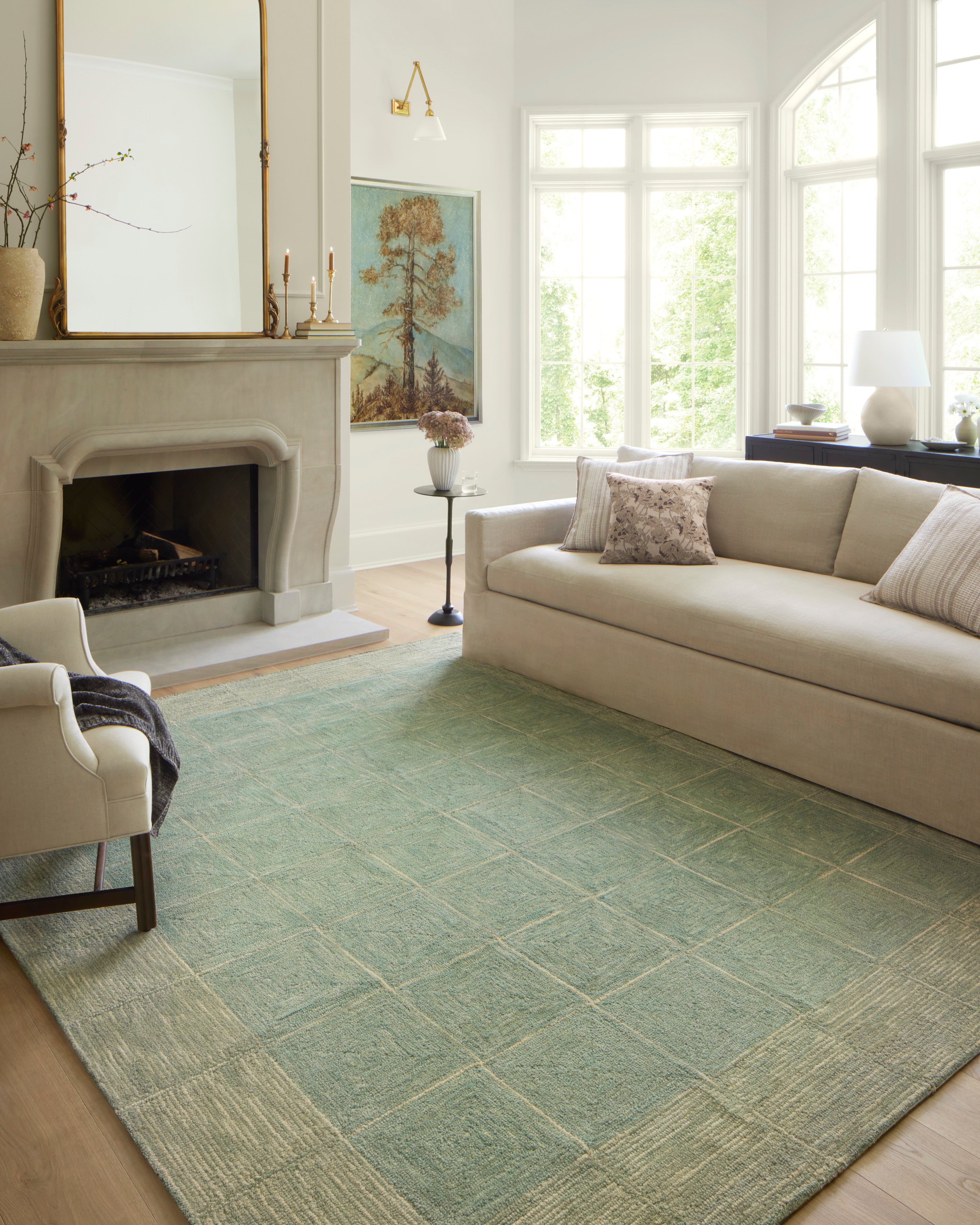 Chris Loves Julia x Loloi Francis Green / Natural Rug Rugs Loloi