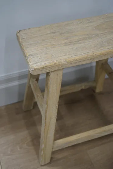 Daisy Reclaimed Elm Wood Accent Table/Stool 0-VINTAGE - stool Hauer Market Natural