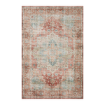 Loloi Heidi Terracotta / Aqua Rug 1-RUGS-patterned Loloi