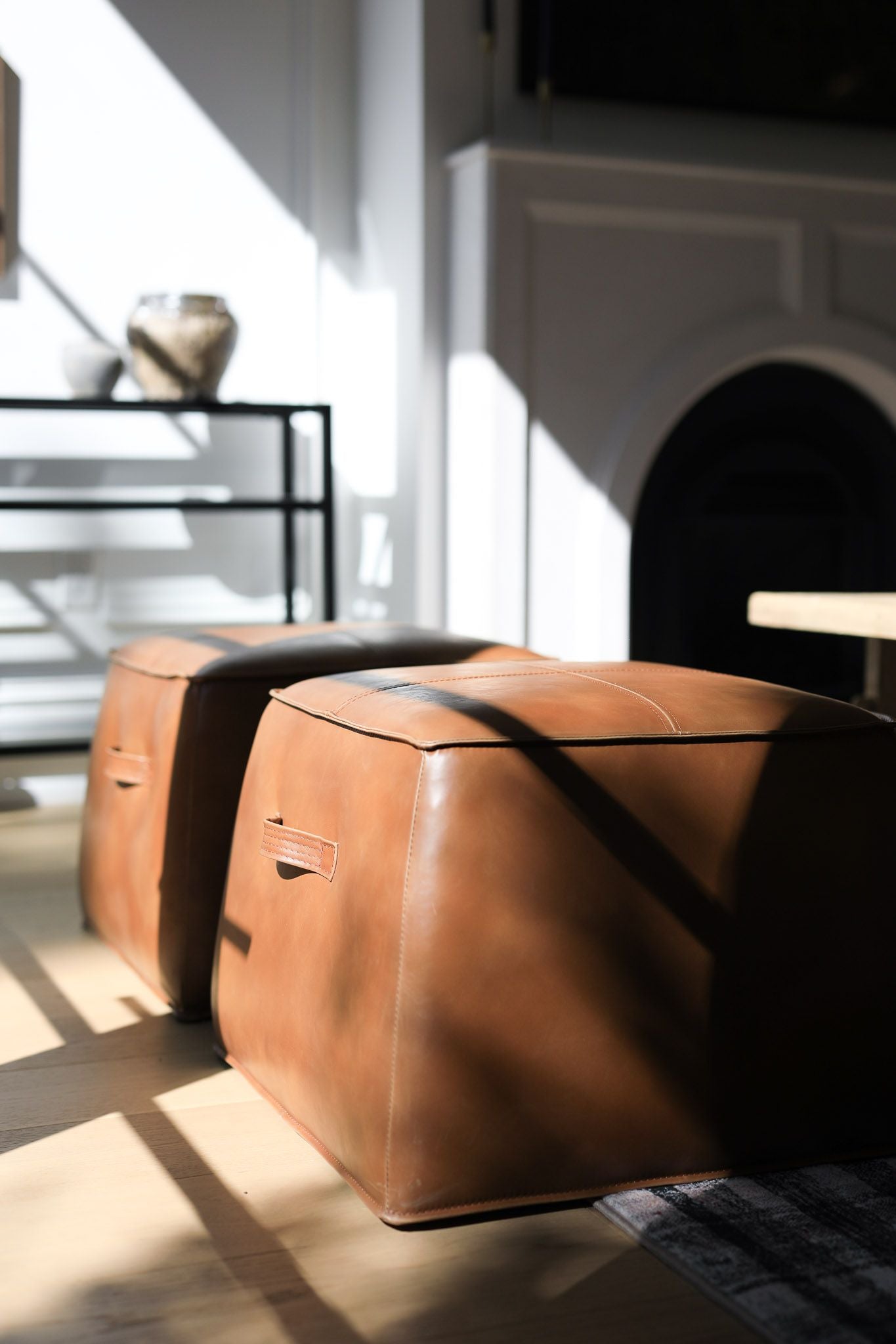 Aiden Ottoman / Tan 6 - FURNITURE - ottoman Sunpan