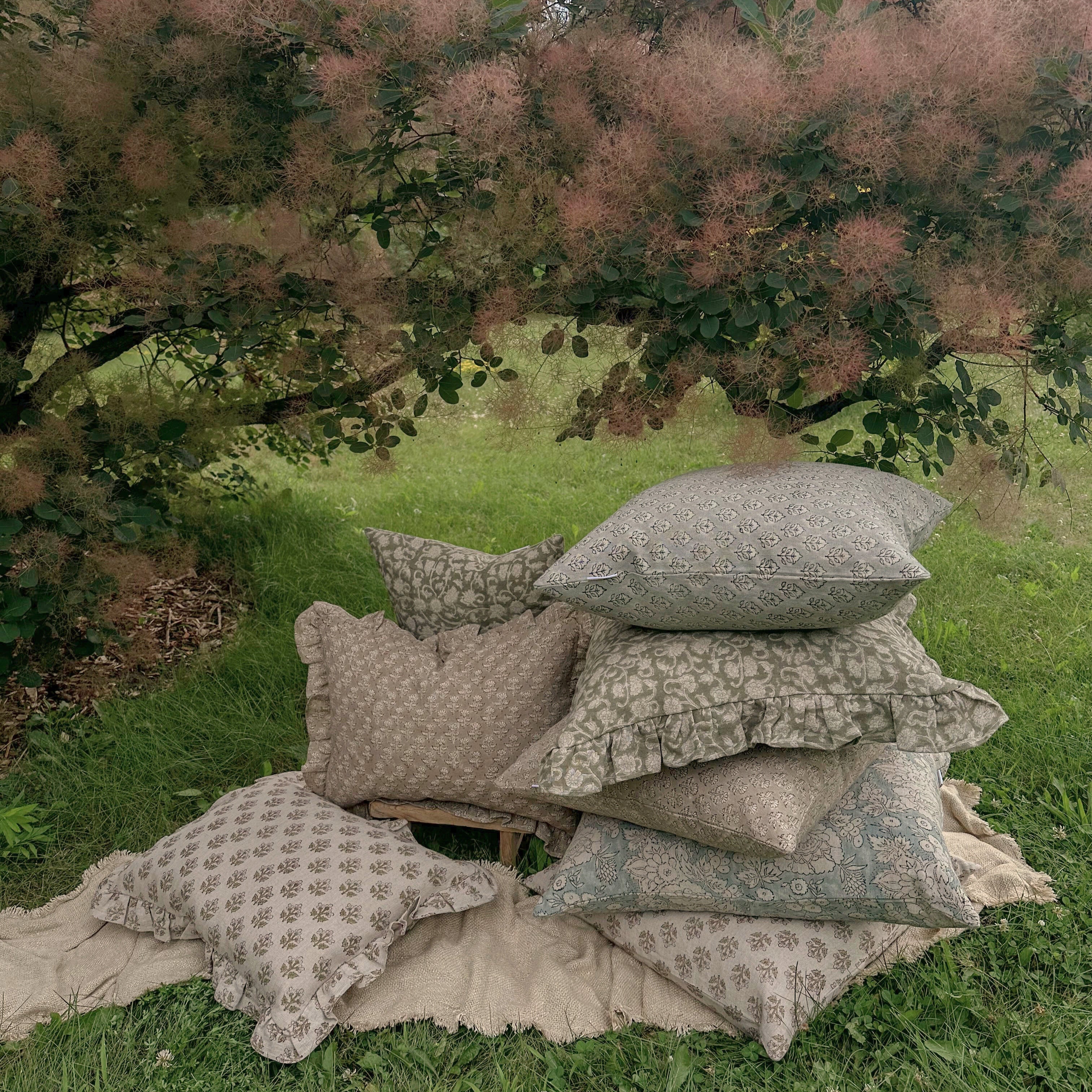 Mila Block Print Pillow Cover 3 - PILLOWS - Block print - cool ORNA HOUSE