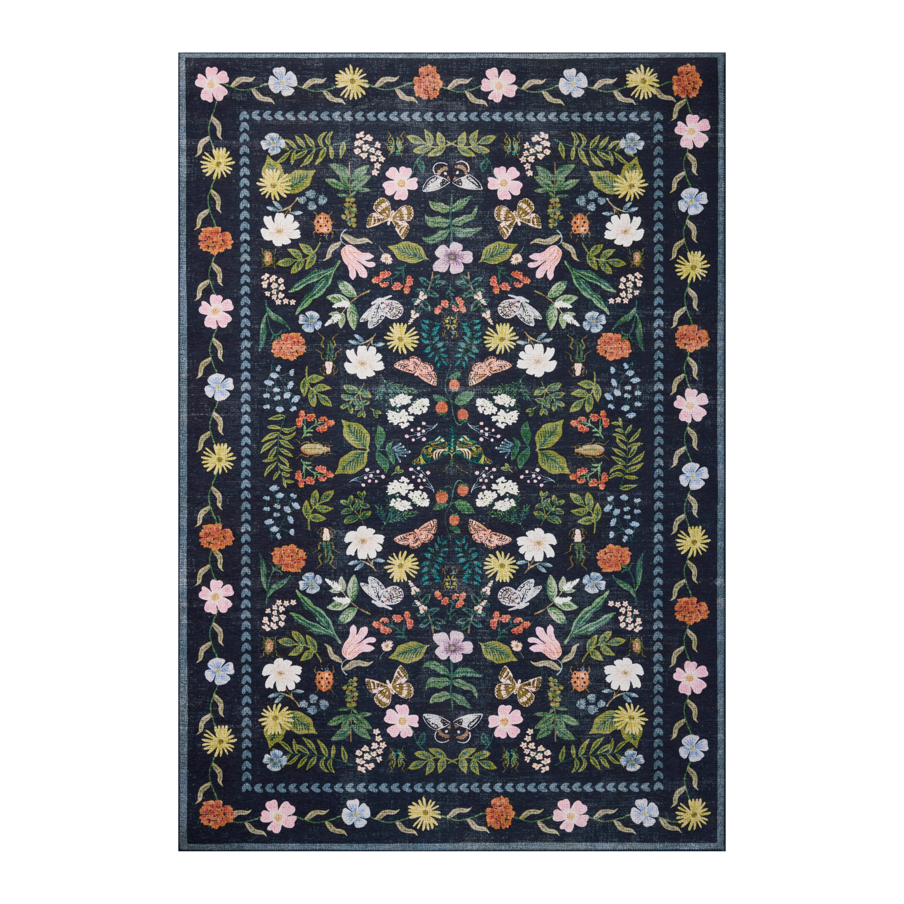Rifle Paper Co. x Loloi Canopy Black / Multi Rug RUGS-patterned Loloi