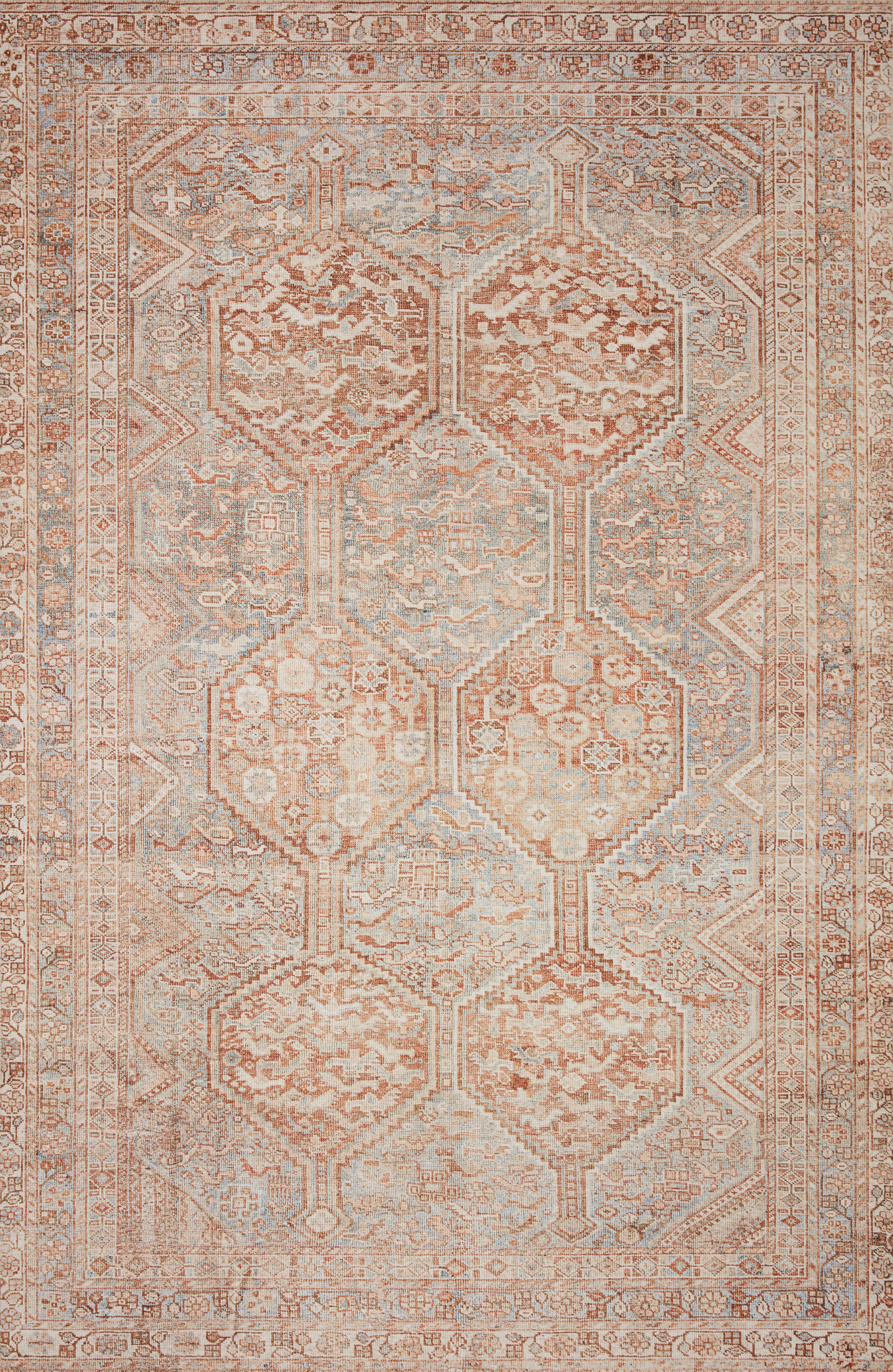 Chris Loves Julia x Loloi Jules Tangerine / Mist Rug RUGS - patterned Loloi