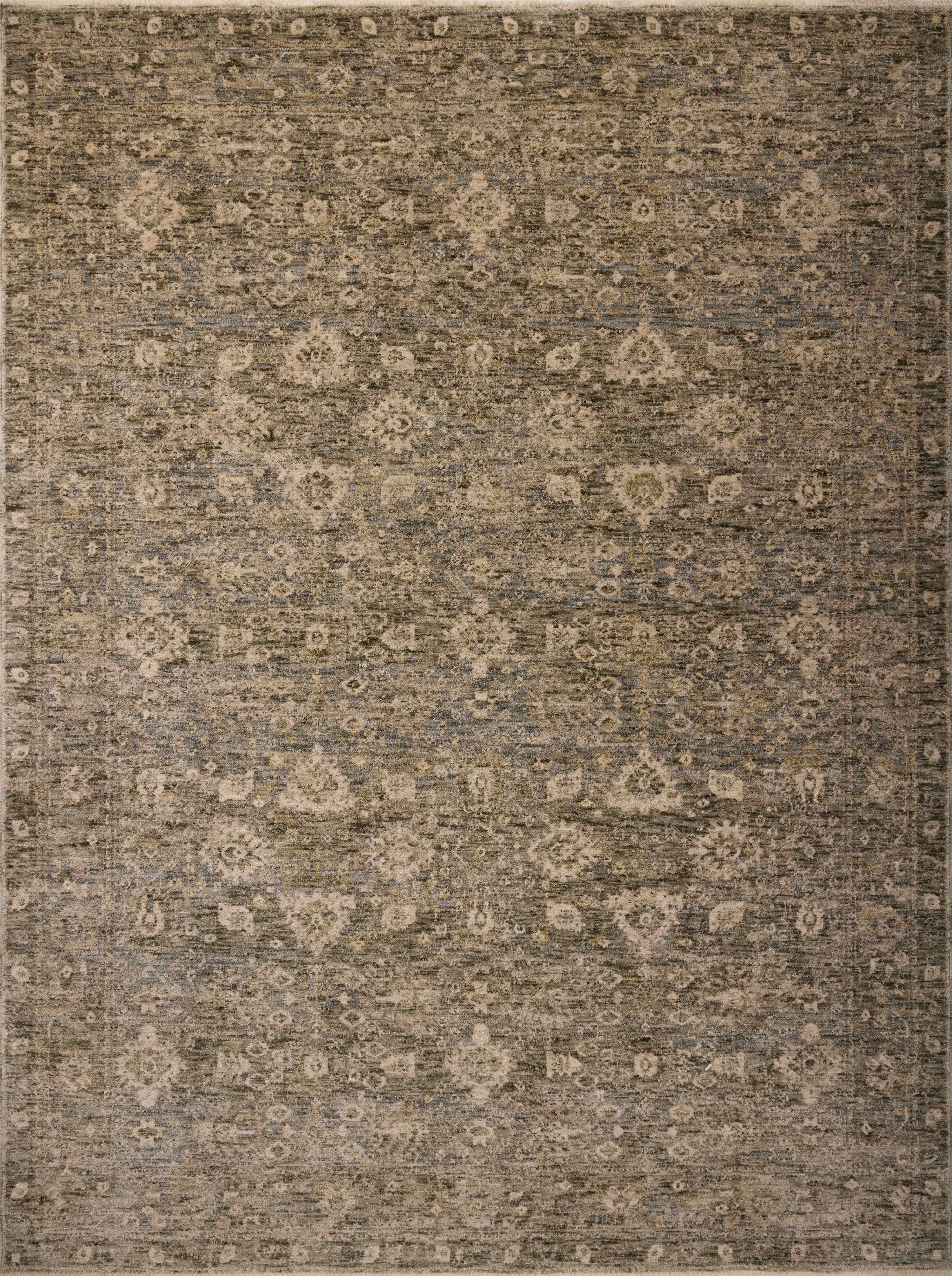 OVERSTOCK RUG - Magnolia Home by Joanna Gaines x Loloi Junie Lagoon / Natural Rug - 5'3" x 5'3" Round IN STORE - Sale Rugs Loloi