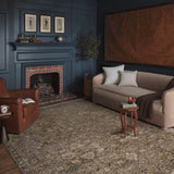 OVERSTOCK RUG - Magnolia Home by Joanna Gaines x Loloi Junie Lagoon / Natural Rug - 5'3" x 5'3" Round IN STORE - Sale Rugs Loloi