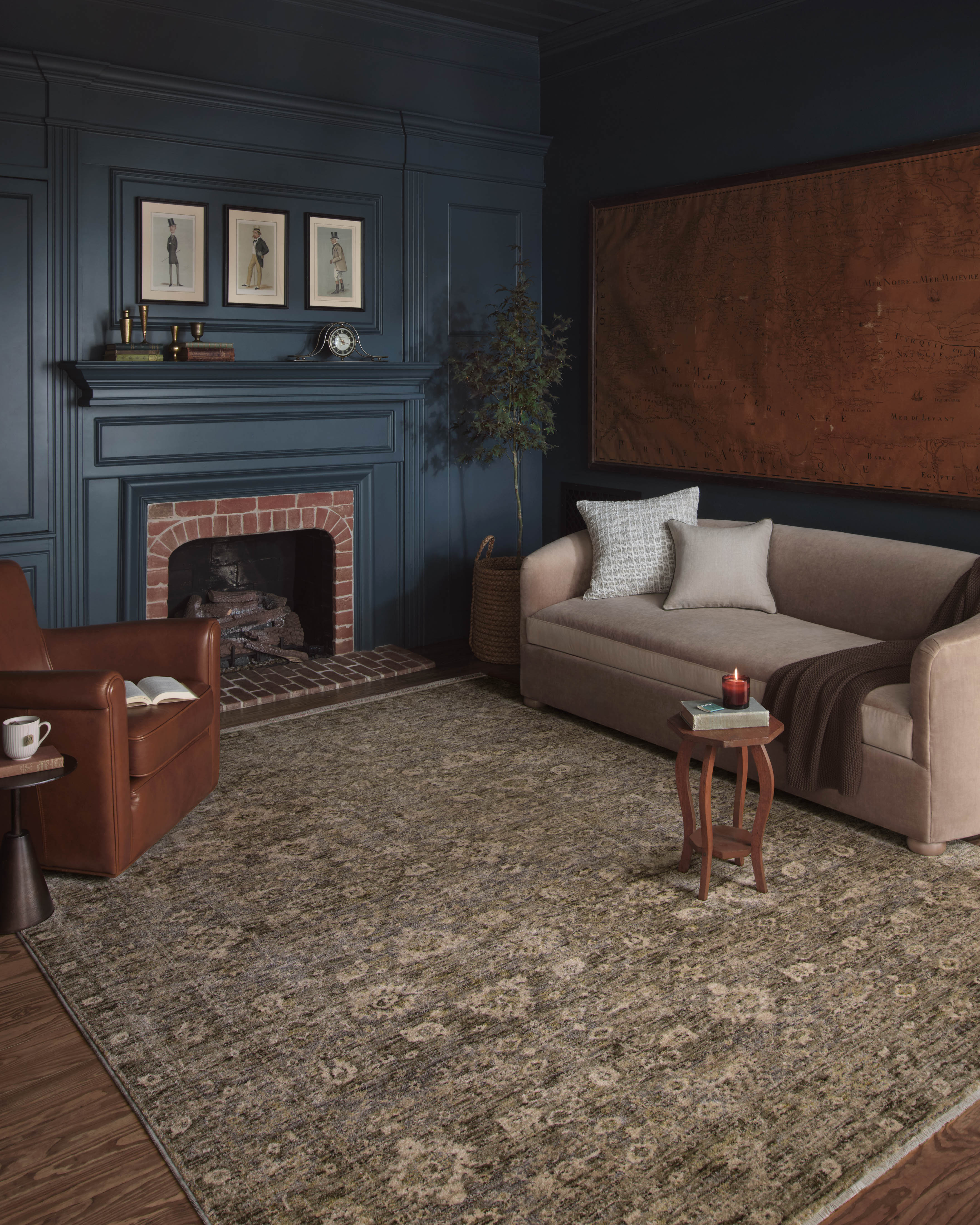 OVERSTOCK RUG - Magnolia Home by Joanna Gaines x Loloi Junie Lagoon / Natural Rug - 5'3" x 5'3" Round IN STORE - Sale Rugs Loloi