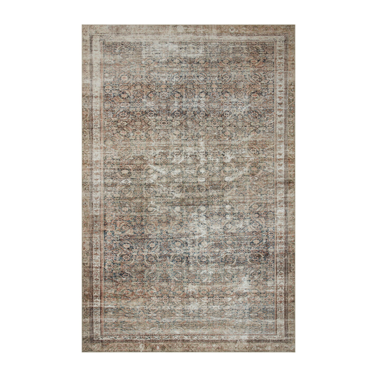 Chris Loves Julia x Loloi Jules Ink / Terracotta Rug 0-patterned rugs Loloi