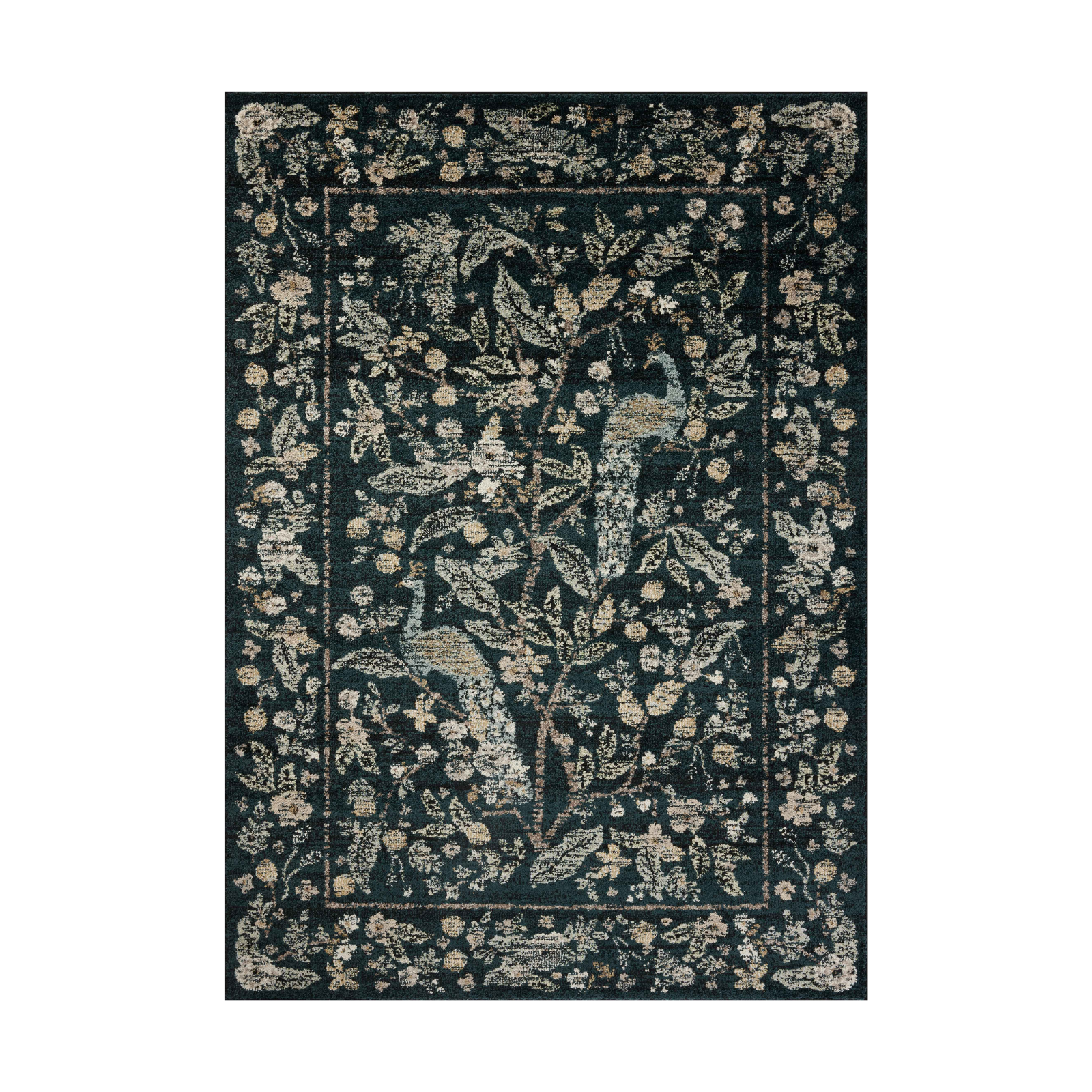 Rifle Paper Co. x Loloi Laurel Peacock Garden Navy Rug 0-RUGS-patterned Loloi