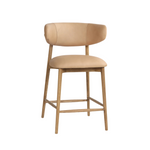 Mila Leather Counter Stool 12 - FURNITURE - bar/counter stool LH IMPORTS Tan Leather